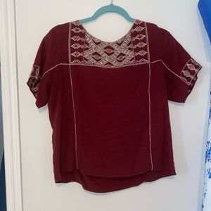 Red Short Sleeve Top